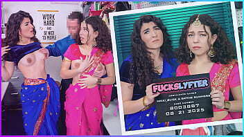 Girls Hiding Jewelry Under Their Sari Dresses