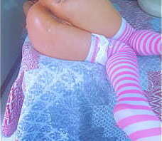 Thick Latina Bombshell Pink Stockings &ndash_ Side View