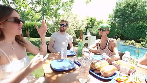 REALITY DUDES Stepson Benjamin Blue Gets Naughty Barbecue Sucks Stepdad Markus Behind Grill