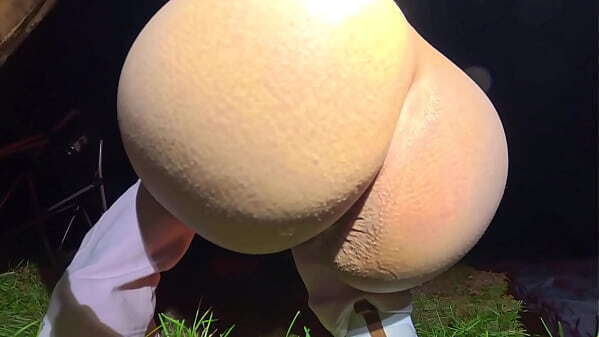 Wife Bent Over Used Outside Camp Trying Caught