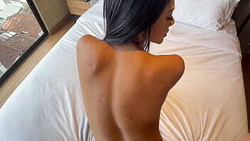 Busty Brunette Model Gets Rough Riding Doggy Missionary Mouth