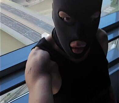 horny wank hotel window with view