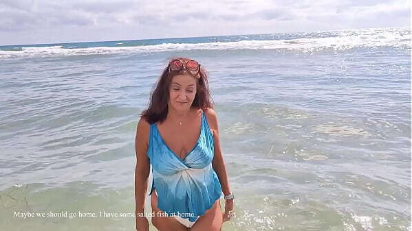 Really serious porn with stepmom after sea! over-excited stepmom gets fucked very roughly after swim!