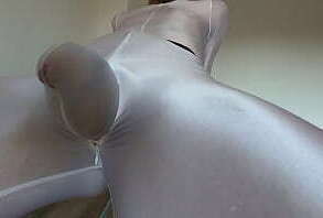 Working soaked body tight suit rubbing myself with everything