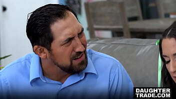 Freya Doom Cheeks tonguing each other front their stepdads Juan Largo Tony Marzo