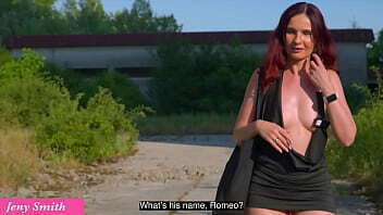 Jeny Smith asked chained with timer padlock with pussy