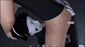 Girlie androide folla duro