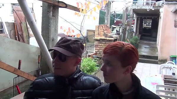 Pretty redhead gets double penetrated BDSM room