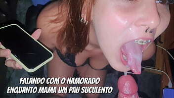 Boquetando enquanto fala namorado at&eacute_ ganhar leitinho FILME REAL RUYVA QUANDO TINHA anos
