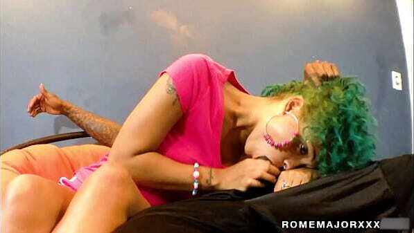 Rome Major Fucks &amp_ Facializes Blue Haired Nymph Natasha Nunez!