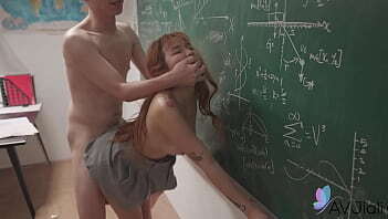 Chinese naughty teenager Jinbaona fucks teacher class.