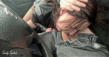 Pretty hitchhiker seduces driver gives blowjob