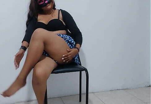 18-year-old busty student makes adult content waiting chair