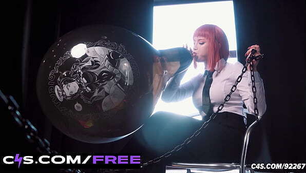 Makima Dominates with Balloon Play Anime Cosplay Fetish