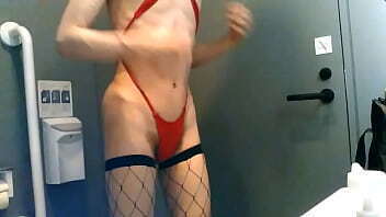 Preparing myself in the office bathroom