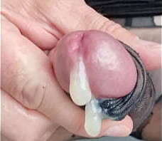 Crossdresser playing with nylons, huge cumload