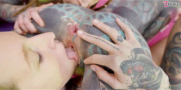 ALTPORN group tattoo TEEN crazy ORGY with GAPE, ATM, deepthroat, sloppy (goth, punk, porn) ZF109