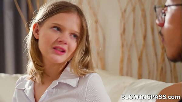 Teen stepsis giving stepbro blowjob