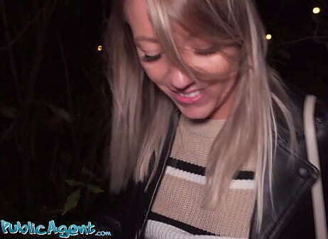 Public Agent Blonde French girl caught masturbating street fast hard fuck blowjob