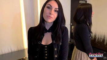 Skinny Inked Brunette Ashley Wolf Rubs Pussy With Dildo!