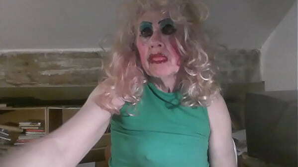 Fuckpig pansy milf slut Sarah humiliatingly displays stained pink mini skirt, smokes provocatively