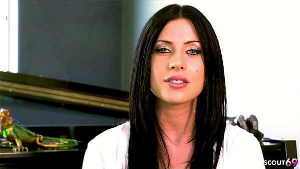 Blue black hair Beauty Cougar with small perfect First Time Casting Fuck with Dick