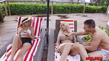 Mylfex Stepson Licks Step Teenie Neighbour Pussy Poolside