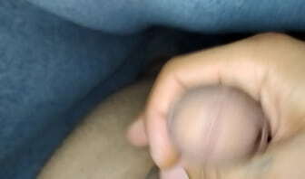 Morning wood strokes bull cums afterwards!