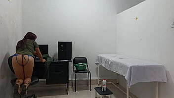 Blind lame patient hears moans horny nurse while masturbating health center