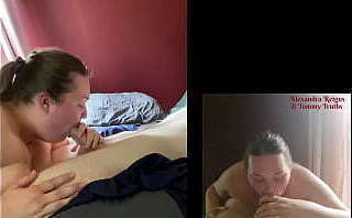 Alexandra Reigns spoiling hubby with hand throat-pie