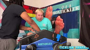Black amateur tickle torments restrained chubby Matt
