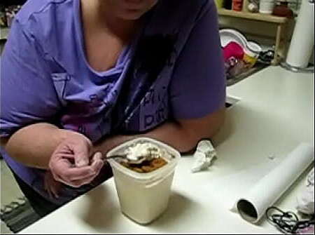 eats desert 1st. loving