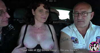 Sexy brunette mature gets outdoor