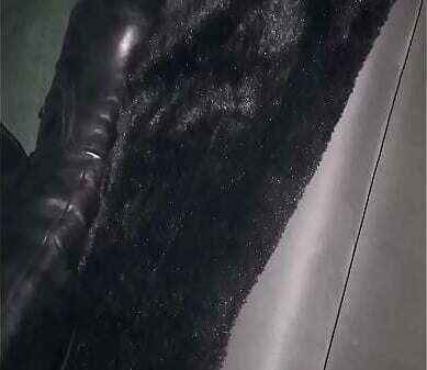 Leather boots, pants coat