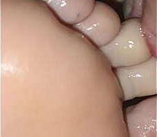 Licking girlfriends feet