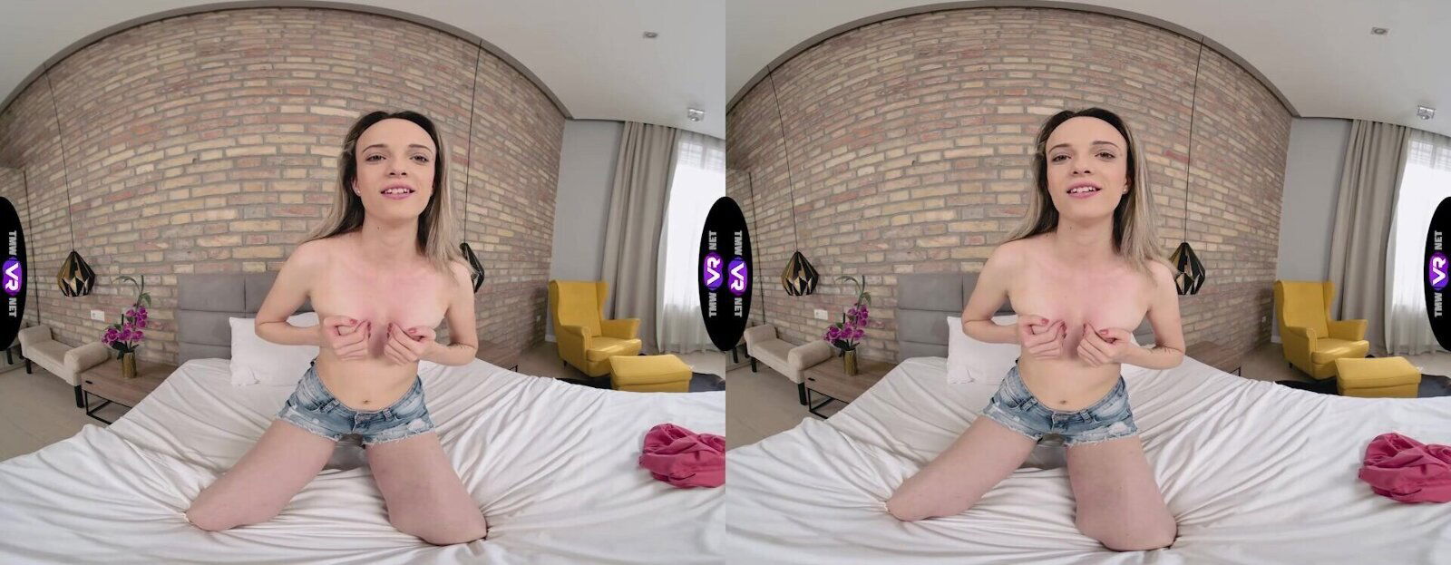 Playful hungarian teen Brenda Dixon shows masturbate with sexy shorts.