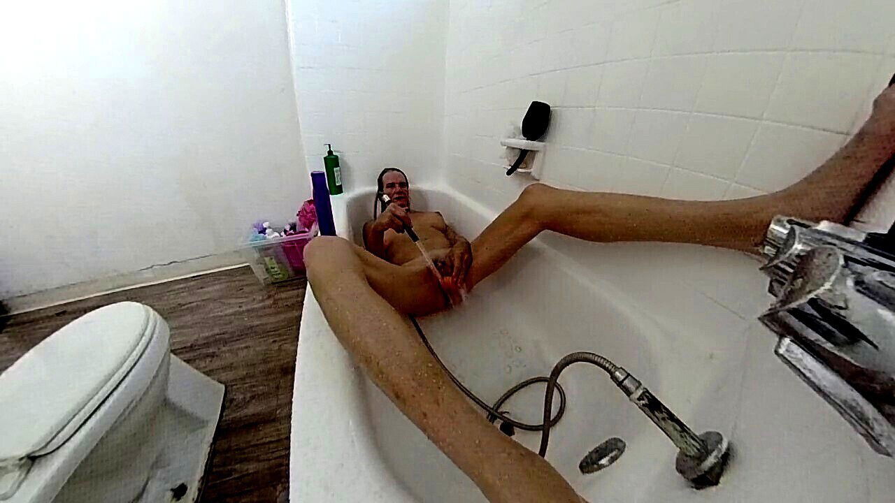 Lizzy enjoying solo session with favorite toys shower teasing herself