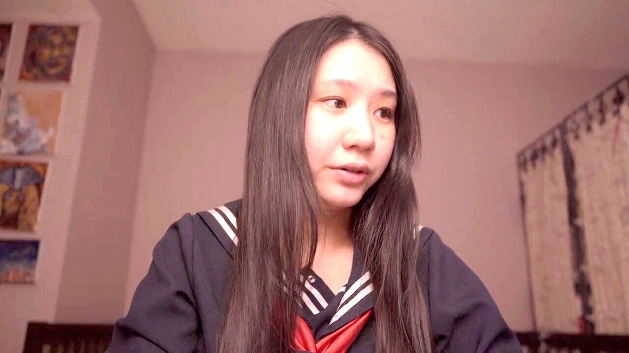 Cute Asian schoolgirl Alize Zaide solo adventure with mature stud