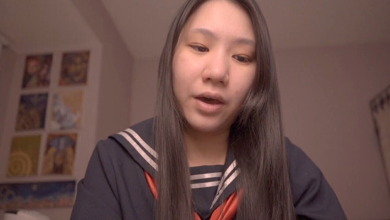 Cute Asian student Alize Zaide creates ASMR while sharing Isaiah 30-34 sister Christ