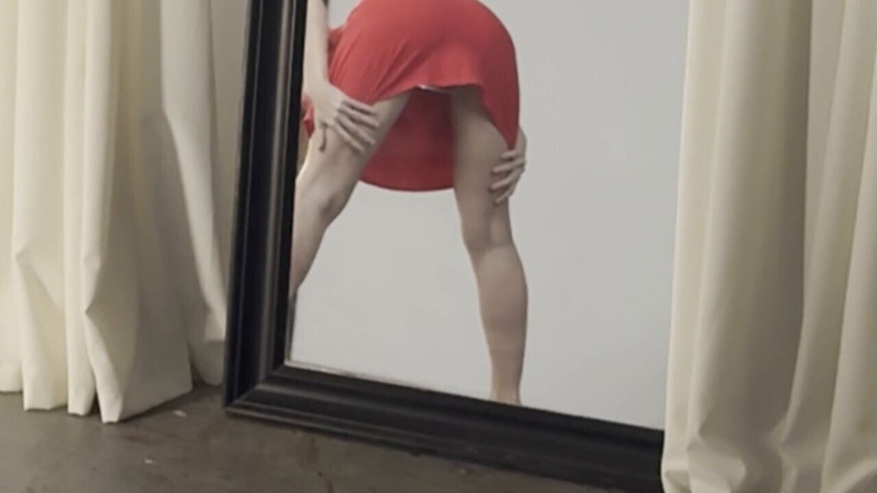 Showing perfect feet short dress