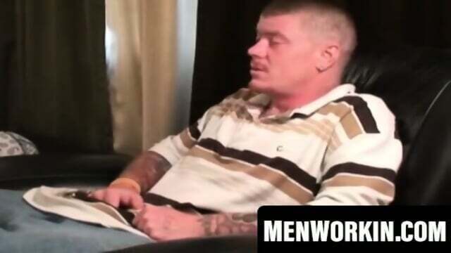 Mature stud strips nude cums from stroking