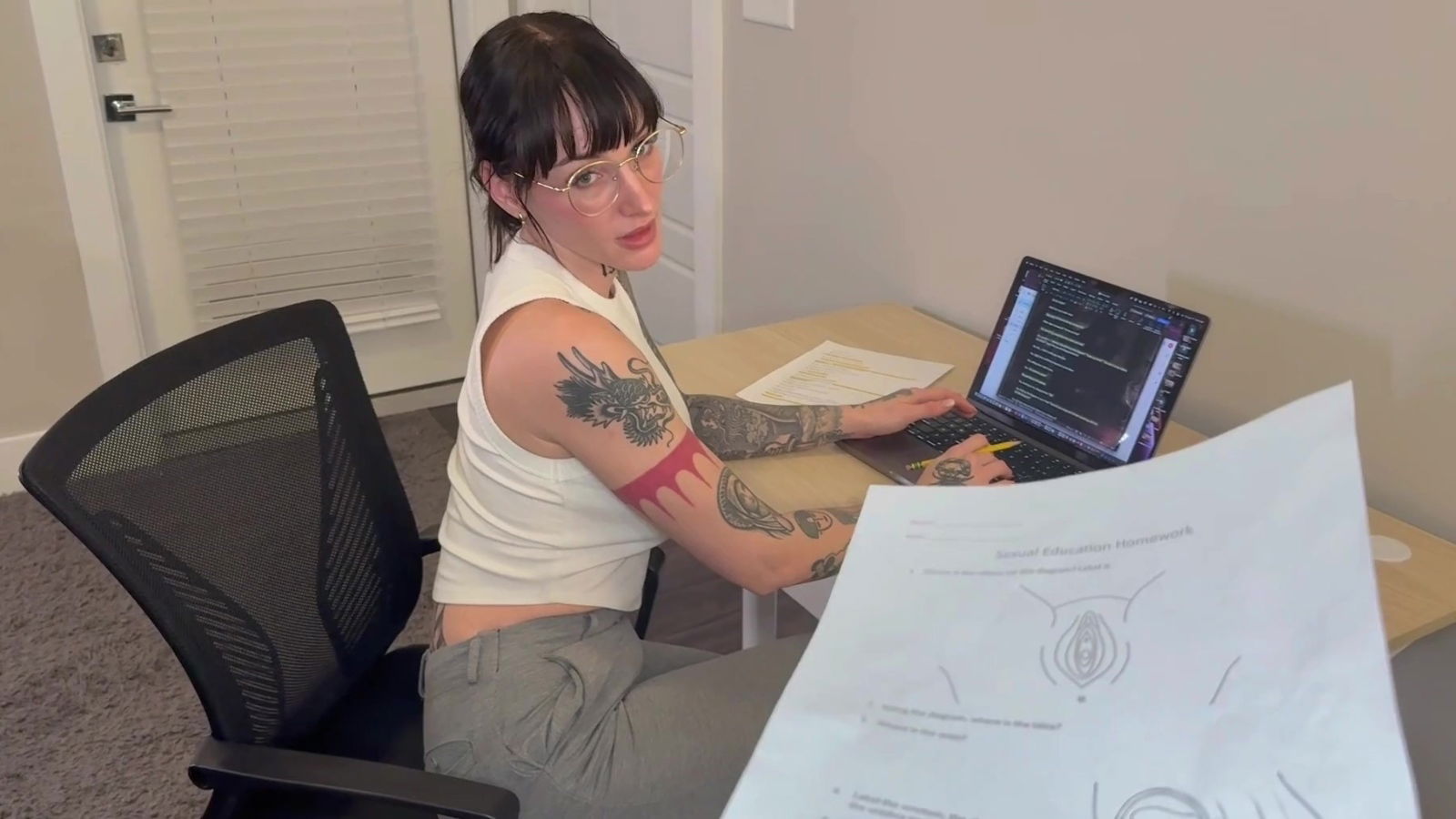 Asked stepmom help with homework sexual education