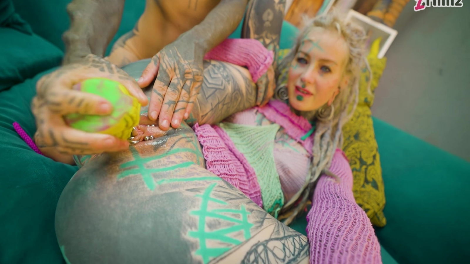 Trans First Time Porn With Heavily Tattooed Couple. Atm, Facial With Nikolaz Zpageti, Dark Leaves