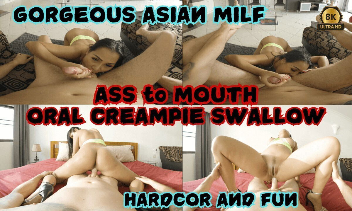 Gorgeous Asian Milf Mouth Swallow