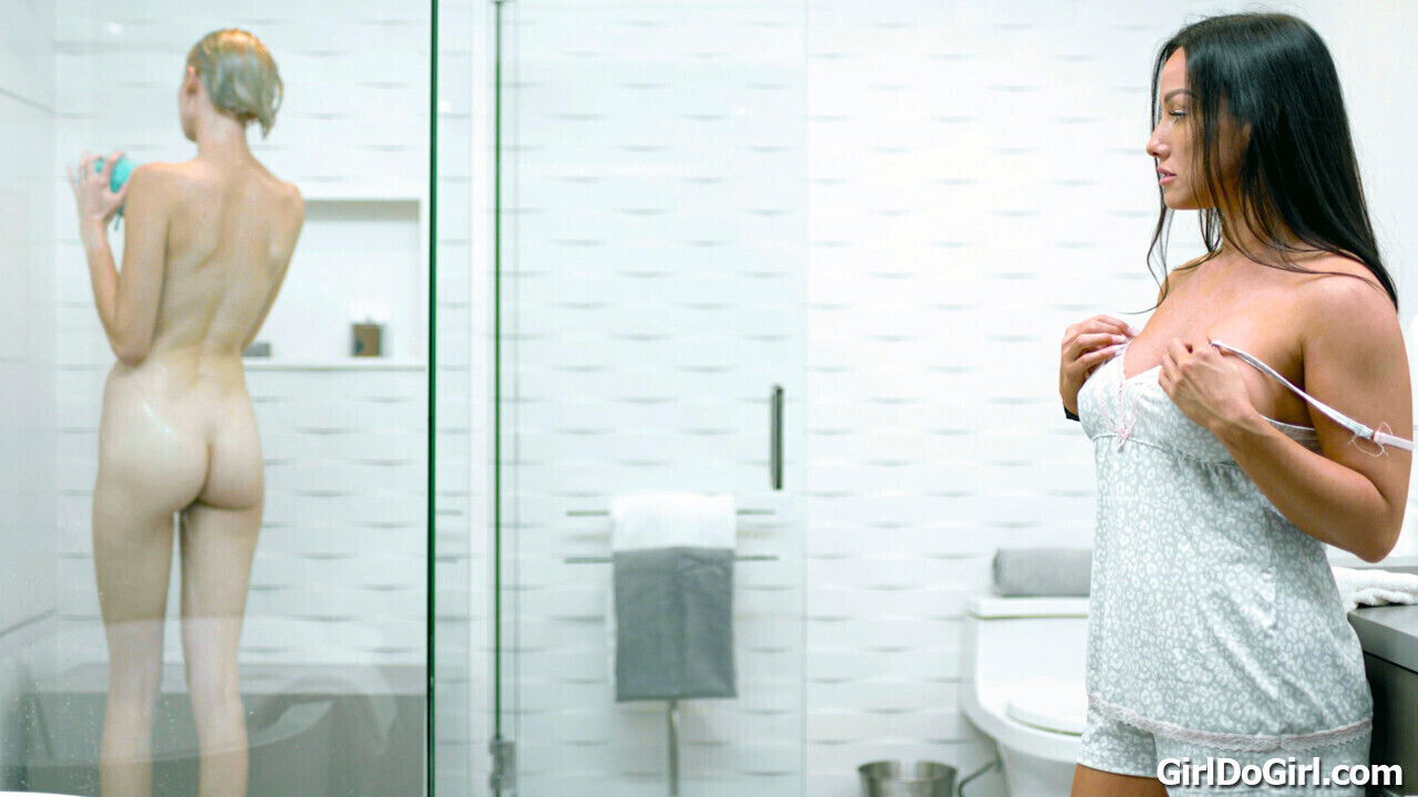 Im sharing a shower with my stepmoms super hot big tits gf