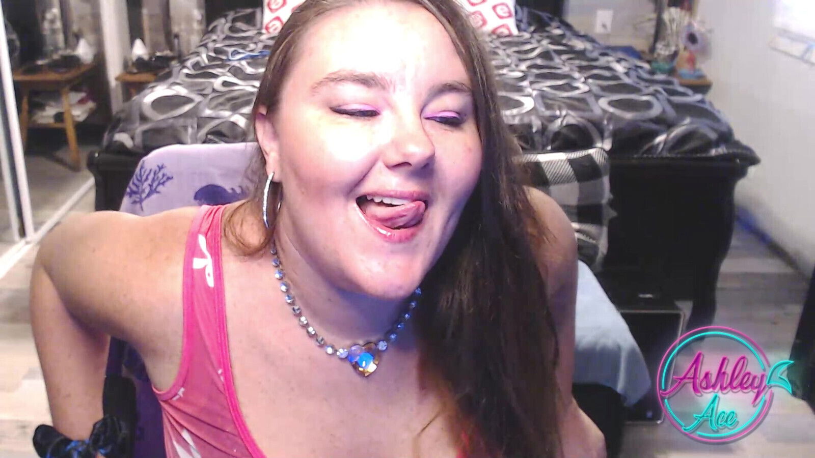 Ashley Plays with Pussy Wearing Pink Playboy Shows Compilation