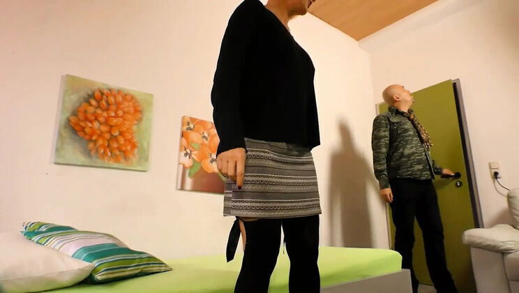 Blonde Granny Loves Riding Giant Sofa