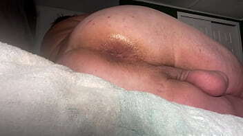 Deep inch ribbed dildo penetrating intestine