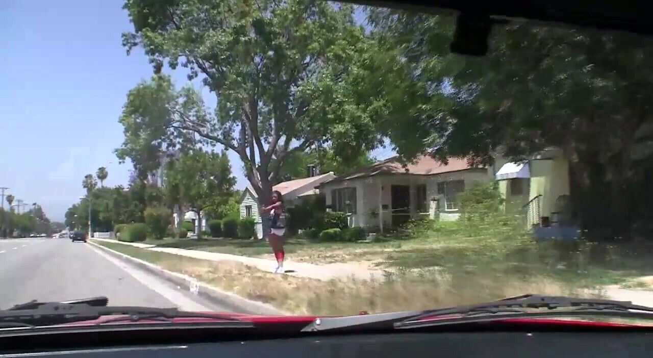 Black slut sucks hard she's filmed