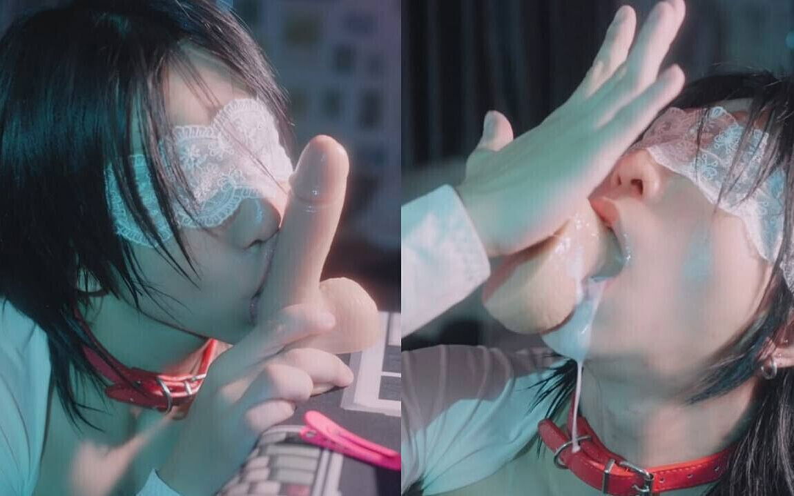 Asian Femboy Sloppy Deepthroat Cumshot